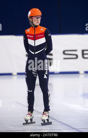 Debrecen, Hongrie.19 novembre 2021.DEBRECEN, HONGRIE - NOVEMBRE 19: Suzanne Schiling des pays-Bas lors de la compétition de patinage de vitesse sur piste courte de la coupe du monde de l'UIP à Foix Arena le 19 novembre 2021 à Debrecen, Hongrie (photo d'Istvan Derencsenyi/Orange Pictures) House of Sports Credit: Orange pics BV/Alay Live News Banque D'Images