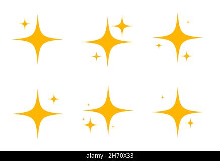 Icône étoile étincelante jaune isolée sur blanc.Illustration vectorielle Illustration de Vecteur