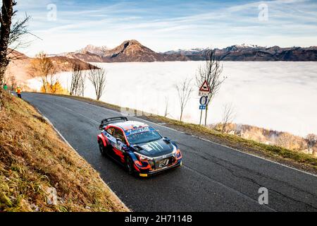 02 Solberg Oliver (swe), Edmondson Elliot (gbr), Hyundai 2C Competition, Hyundai i20 coupe WRC, action pendant le Rallye ACI Monza, 12e tour du WRC 2021 de la FIA, FIA World Rally Championship, du 18 au 21 novembre 2021 à Monza, Italie - photo Nikos Katikis / DPPI Banque D'Images