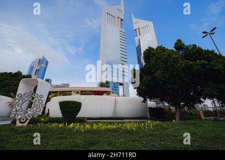 Dubaï, Émirats Arabes Unis 19 février 2021 : Dubai City Downtown Walk. Banque D'Images