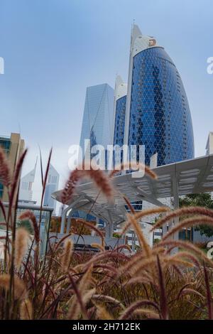 Dubaï, Émirats Arabes Unis 19 février 2021 : Gate Avenue est une nouvelle promenade, située dans le centre financier international de Dubaï.Il relie tous les gratte-ciel du DIFC.Nouveau projet du gouvernement. Banque D'Images