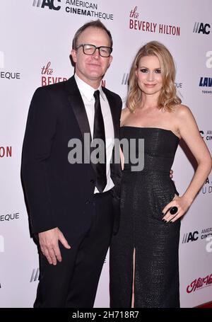 BEVERLY HILLS, CA - 18 NOVEMBRE : Tom McCarthy participe à la 35e édition annuelle des American Cinematheque Awards en l'honneur de Scarlett Johansson au Beverly Hilton le 18 novembre 2021 à Beverly Hills, Californie. Banque D'Images