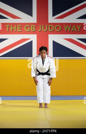 Nekoda Smythe Davis au centre de formation du Judo Centre of Excellence le 20 avril 2021 à Walsall, au Royaume-Uni.Photo de Sam Mellish Banque D'Images