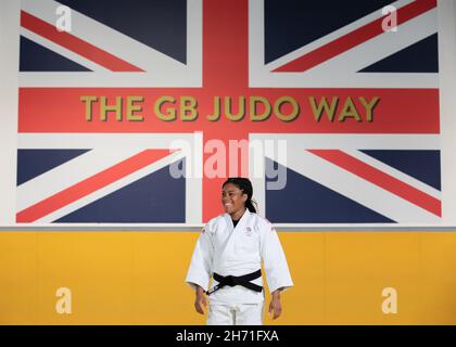 Nekoda Smythe Davis au centre de formation du Judo Centre of Excellence le 20 avril 2021 à Walsall, au Royaume-Uni.Photo de Sam Mellish Banque D'Images