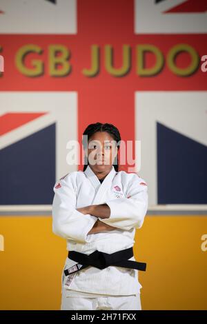 Nekoda Smythe Davis au centre de formation du Judo Centre of Excellence le 20 avril 2021 à Walsall, au Royaume-Uni.Photo de Sam Mellish Banque D'Images