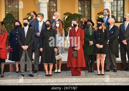 Monte Carlo, Monaco.19 novembre 2021.Louis Ducruet, Marie Chevallier, Pauline Ducruet et Camille Gottlieb assistent aux célébrations de la Journée nationale de Monaco, le 19 novembre 2021 à Monaco, en France.Photo de Stephane Cardinale/ABACAPRESS.COM crédit: Abaca Press/Alay Live News Banque D'Images