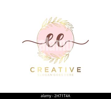 Logo EE féminin.Utilisable pour les logos nature, salon, Spa, cosmétique et Beauté.Elément de modèle de logo Flat Vector. Illustration de Vecteur