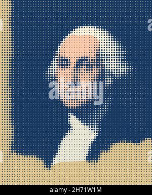 Élaboration graphique du portrait de George Washington, premier président des États-Unis. Illustration de Vecteur