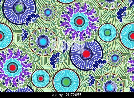 Motif japonais printemps sans couture avec motif floral classique, texture asiatique pour l'impression sur l'emballage, les textiles, le papier, le tissu, la fabrication, les papiers peints Illustration de Vecteur