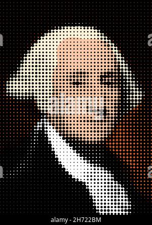 Élaboration graphique du portrait de George Washington, premier président des États-Unis. Illustration de Vecteur