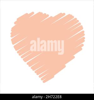 Illustration du vecteur cardiaque.Icône de traits roses sur fond blanc Illustration de Vecteur