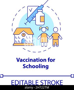 Icône du concept de vaccination pour la scolarisation Illustration de Vecteur