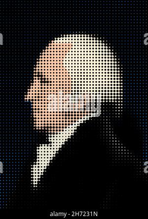 Élaboration graphique du portrait de George Washington, premier président des États-Unis. Illustration de Vecteur