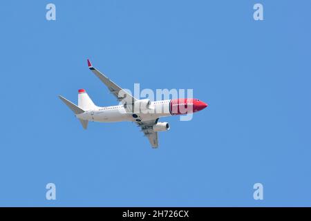 Norwegian (compagnie aérienne norvégienne à bas prix et la plus grande compagnie aérienne de Norvège), Boeing 737-800 Banque D'Images