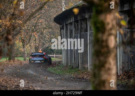 02 Solberg Oliver (swe), Edmondson Elliot (gbr), Hyundai 2C Competition, Hyundai i20 coupe WRC, action pendant le Rallye ACI Monza, 12e tour du WRC 2021 de la FIA, FIA World Rally Championship, du 18 au 21 novembre 2021 à Monza, Italie - photo Nikos Katikis / DPPI Banque D'Images