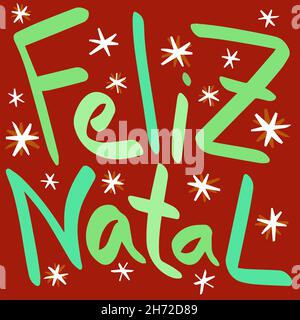 Joyeux Noël coloré en portugais brésilien. Illustration de Vecteur