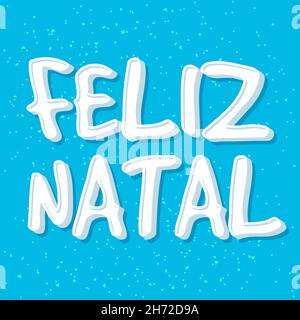 Bleu Joyeux Noël en portugais brésilien.Traduction - Joyeux Noël Illustration de Vecteur