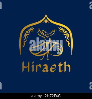 Dansant des sufi de Dervish islamique ethnique dans un tissu national Illustration de Vecteur