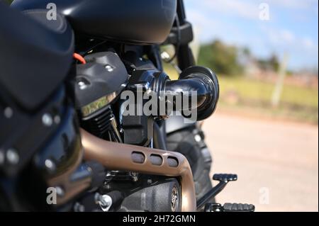 Black Harley Davidson Fatbob Banque D'Images