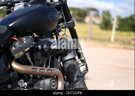 Black Harley Davidson Fatbob Banque D'Images