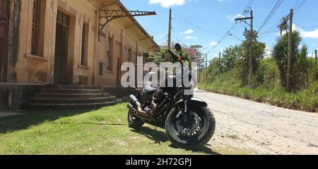 Black Harley Davidson Fatbob Banque D'Images