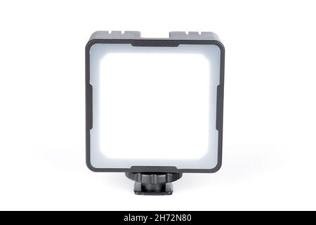 Lumière LED avec griffe porte-accessoire pour les caméras photo et vidéo isolées sur fond blanc Banque D'Images