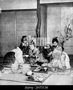 Geisha filles, Japon, début 1900 Banque D'Images