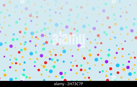 Un motif à pois coloré amusant, une illustration de confetti, des taches ou des cercles dans un fond coloré pour le nouvel an ou une fête d'anniversaire heureuse o Banque D'Images
