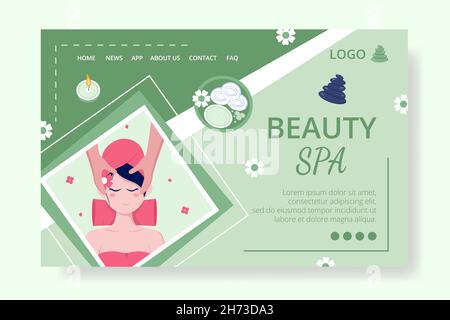 Beauty Spa and Yoga Landing page modifiable de fond carré convient aux médias sociaux, aux flux, aux cartes, aux messages d'accueil, à l'impression et aux publicités Internet sur le Web Illustration de Vecteur