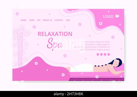 Beauty Spa and Yoga Landing page modifiable de fond carré convient aux médias sociaux, aux flux, aux cartes, aux messages d'accueil, à l'impression et aux publicités Internet sur le Web Illustration de Vecteur