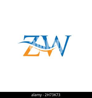 Lettre ZW créative avec concept de luxe.Design moderne du logo ZW pour l'identité de l'entreprise et de l'entreprise. Illustration de Vecteur