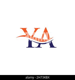 Logo ya Design.Logo Premium Letter ya avec concept vague d'eau. Illustration de Vecteur
