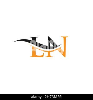 Modèle vectoriel de logo lié à la lettre LN initiale.Logo Swoosh lettre LN.Logo LN vecteur de conception Illustration de Vecteur