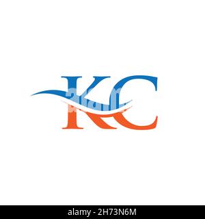 Design original du logo KC Letter avec un design moderne et tendance.Logo KC Illustration de Vecteur