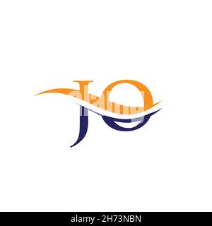 Logo Premium Letter JO avec concept vague d'eau.LOGO JO Illustration de Vecteur