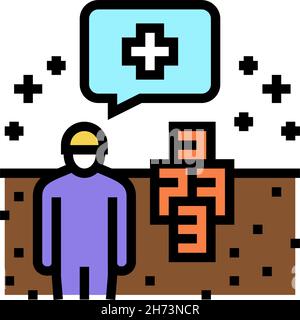 illustration vectorielle de l'icône de couleur d'assainissement du sol Illustration de Vecteur