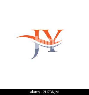 Lettre initiale liée logo JY.Motif moderne avec logo JY et style moderne tendance Illustration de Vecteur