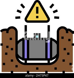 illustration vectorielle de l'icône de couleur de retrait du réservoir de stockage souterrain Illustration de Vecteur