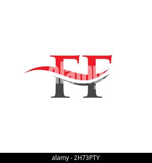 Logo FF Letter Linked pour l'identité de l'entreprise et de l'entreprise.Modèle vectoriel de logo lettre FF initial. Illustration de Vecteur