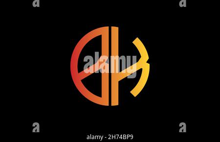 Lettre BK ou KB illustration monogramme modèle de logo vectoriel en forme ronde Illustration de Vecteur