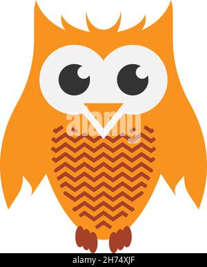 sympathique hibou de bande dessinée coloré isolé sur fond blanc, illustration vectorielle Illustration de Vecteur
