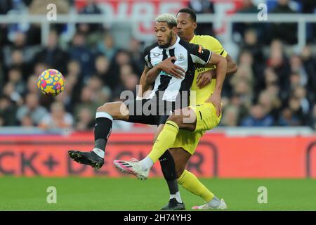 JOELINTON, ETHAN PINNOCK, NEWCASTLE UNITED FC V BRENTFORD FC, 2021 Banque D'Images