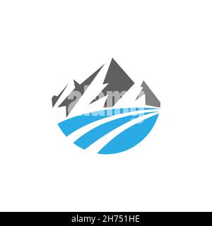 motif abstrait de dessin vectoriel plat de l'icône du logo de la montagne Banque D'Images