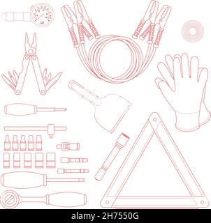 Jeu linéaire de kit de route Illustration de Vecteur