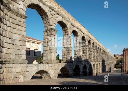 Aqueduc romain. Segovia. Castille-león. Espagne Banque D'Images