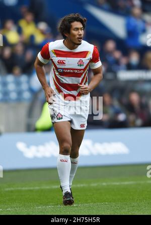 Édimbourg, Écosse, le 20 novembre 2021.Ryohei Yamanaka du Japon lors du match de la série des nations d'automne au stade Murrayfield, à Édimbourg.Le crédit photo devrait se lire: Neil Hanna / Sportimage Banque D'Images