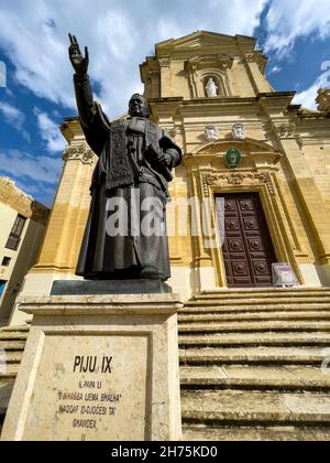 Kathedrale St. Marija à Zitadelle von Gozo BEI Dämmerung à blaue Stunde, IR-Rabat Għawdex, Victoria, Gozo, Malte Banque D'Images