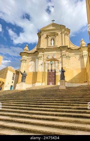 Kathedrale St. Marija à Zitadelle von Gozo BEI Dämmerung à blaue Stunde, IR-Rabat Għawdex, Victoria, Gozo, Malte Banque D'Images