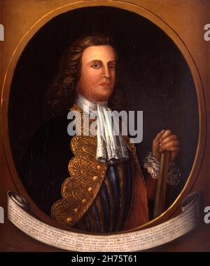 Un portrait de l'amiral espagnol Blas de Lezo y Olavarrieta (1689-1741).Un amiral de la Royal Navy espagnole, le mieux retenu pour la bataille de Cartagen Banque D'Images