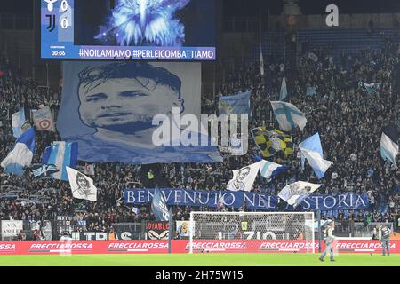 Stadio Olimpico, Rome, Italie.20 novembre 2021.Serie A League football, SS Lazio versus Juventus; Lazio's Supporters crédit: Action plus Sports/Alamy Live News Banque D'Images